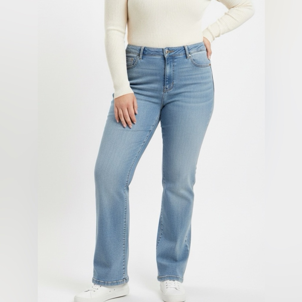 Woman Within Light Blue Flare Jeans